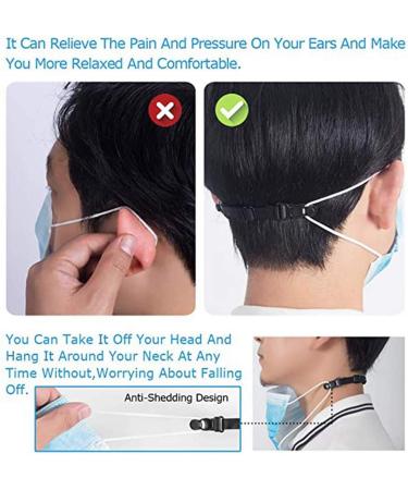 Buy Black Mask Holder (10 Pack) | Elastic Ear Relief & Slip-Resistant Washable Mask Extension for Comfort - Buy Online on GoSupps.com