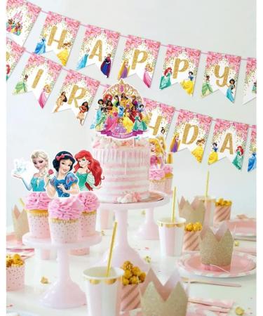 Decorations for Disney Princess Cake Topper Birthday Party Supplies Decor Wreath - Buy Online on GoSupps.com