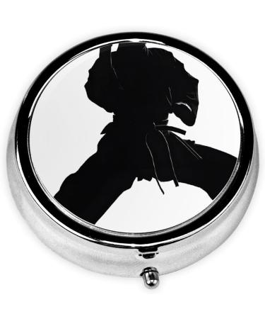 Karate Printed Mini Round Pill Box - 3 Compartment Portable Pill Organizer for Travel Home & Office - Buy Online on GoSupps.com