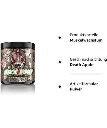 BPS Pharma Not4Pussy Pre-Workout Booster | Vegan Bodybuilding Supplement 240g - Death Apple Flavor - International Shipping Available - Buy Online on GoSupps.com