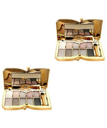 FOMIYES 2pcs Eyeshadow Pallete Eye Shadow Pearlescent Palette 1 count (Pack of 1) As Shownx2pcs