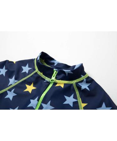 BONVERANO Baby Boys Swimsuit 12-18 Months | Short-Sleeve Zipper One Piece Swimwear Yellow Star | UPF 50+ Sun Protection - Buy Online on GoSupps.com