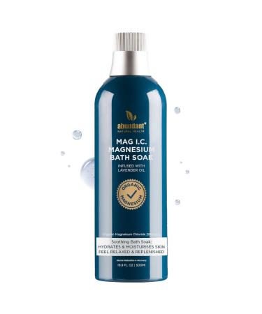 MAG I.C. Magnesium Bath Soak Infused with Lavender Oil to Hydrate Soothe and Moisturize Skin Relax and Replenish Muscles Highly Concentrated Pure Magnesium Salts 500mL