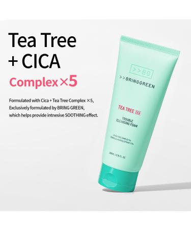 BRING GREEN Tea Tree Cica Cleansing Foam | Mild Exfoliating Cleanser for Blackheads & Sensitive Skin | 10.1 Fl. Oz - Buy Online on GoSupps.com