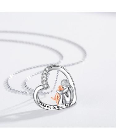 Chenghong 925 Sterling Silver Dog Pendant Necklace with Crystals Perfect Gift for Dog Lovers | Elegant Dog Jewelry for Women in Silver & Rose Gold - Buy Online on GoSupps.com