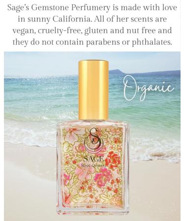 Rose Quartz Organic Perfume Spray by Sage- 2 oz Vegan & Cruelty-Free Floral Scent Rose Damask Honeysuckle Jasmine Rose Quartz 2 oz Eau de Toilette Spray - Buy Online on GoSupps.com