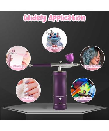Dewedrt Handheld Airbrush Rechargeable Airbrush Compressor Airbrush Set for Nail Art Barber Makeup Painting Pink - Buy Online on GoSupps.com
