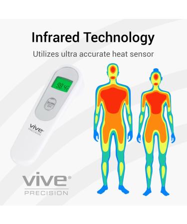 Vive Forehead Thermometer - Touchless Infrared Temporal No Touch Termometro for Adults and Kids - Non-Contact Fever Indicator - Instant Read - Buy Online on GoSupps.com