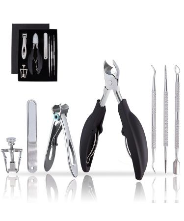Toenail Clippers Kit for Ingrown/Thick Nail, Ingrown Toenail Tool Kit with Ingrown Toenail Clipper/Corrector, Wide Jaw Opening Nail Clipper for Thick Nail, Pedicure Tool for Seniors/Adult by MAYKI Surgical Graded Stainless…