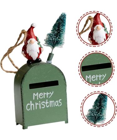 Abaodam Box Christmas Mailbox Rustic Decor Metal Trim Christmas Pendants Party Props The Tree Wooden Pendant - Buy Online on GoSupps.com