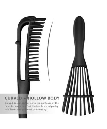 Detangling Brush for Afro American Hair | Textured 3a-4c Kinky Coils | Wet/Dry, Thick, Long, Curly Hair Detangler - Black - Buy Online on GoSupps.com