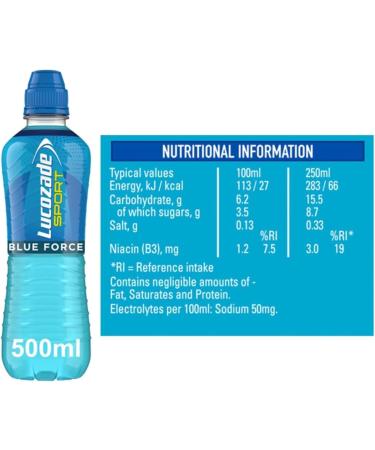 Lucozade Sport Blue Force 12x500ml -New Flavour (Blucozade) by Shop4less - Buy Online on GoSupps.com
