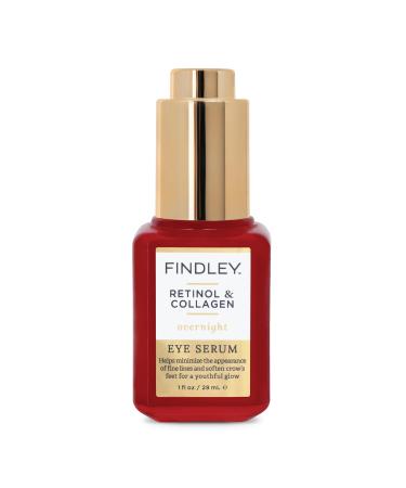 Findley Retinol & Collagen Overnight Eye Serum | Minimize Fine Lines & Soften Crow's Feet | Youthful Glow (1 Fl Oz) - Buy Online on GoSupps.com