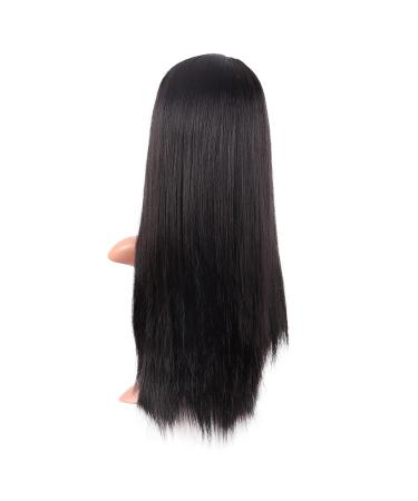 MapofBeauty 22 Women Long Straight Synthetic Wig with Flat Bangs - Heat Resistant Fiber for Party, Cosplay (Black) - Buy Online on GoSupps.com