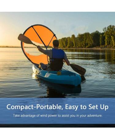 Vbest Life 42 Kayak Wind Sail Kit with Clear Window - Foldable Downwind Paddle for Kayaks, Canoes, Inflatable Boats, Paddle Board | Orange - Buy Online on GoSupps.com