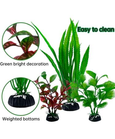 16 PCS Lancare Aquarium Plants Decoration - Artificial Green Aquatic Plants for Aquariums - Perfect for Stunning Underwater Landscapes - Buy Online on GoSupps.com