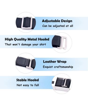 Adjustable Shirt Stays for Men - Comfortable Elastic Shirt Lock Straps & Clips - Practical Black Shirt Stand - Buy Online on GoSupps.com