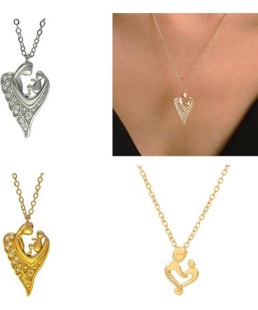 Oralgos Elegant Aesthetic Women's Necklace - Unique Mother Child Love Trailer Design in Copper - Buy Online on GoSupps.com