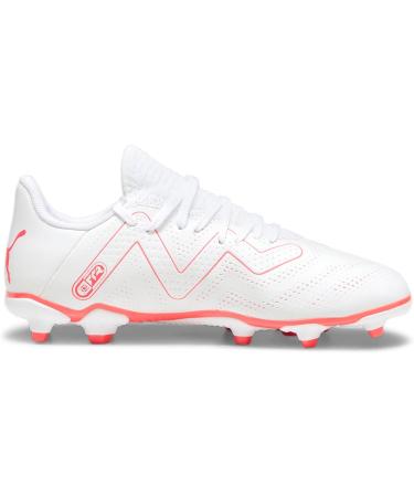 PUMA Unisex Future Play FG/AG Jr Football Shoe - 33 EU - Puma White Fire Orchid | International Shipping Available - Buy Online on GoSupps.com
