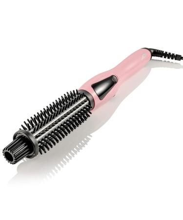 Heated Styling/Curling Iron Brush | 3-in-1 Ceramic 1 inch Ionic Hair Curler/Straightener | Anti-Scald Nylon Bristles | Free Travel Pouch | Anti-Frizz Electric Curl Wand for All Hair Types