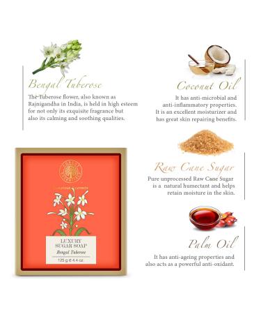 Buy Forest Essentials Bengal Tuberose Luxury Sugar Soap 125g - Premium Natural Skincare for International Shipping - Buy Online on GoSupps.com