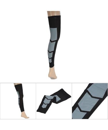 Calf Compression Sleeve - Extra Long Design Anti-Slip Silicone Robust Polyester Spandex Support (Black) - International Shipping Available - Buy Online on GoSupps.com