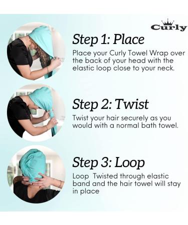 Cotton Towel (Turquoise) - Curly Queen 100% Cotton T-Shirt Double Layer - Extra Large Frizz-Free Towel for All Hair Types - Buy Online on GoSupps.com