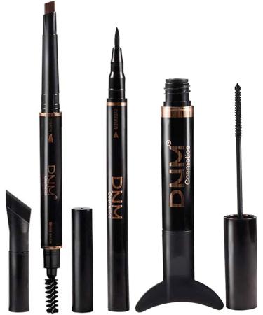 Eyeliner and Mascara Set - Eyeliner Eyebrow Pencil Eye Makeup Set | Eyeliner and Mascara Set Create Natural-Looking Professional Eye-Makeup Highly Pigmented Instantly Lengthen Eyelashes 02# - Buy Online on GoSupps.com