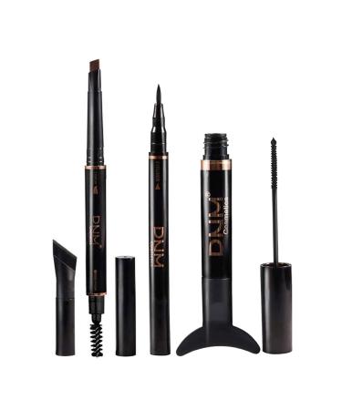 Waterproof Mascara Black Eyelash Mascara Eyeliner and Eyebrow Pencil | Eyeliner and Mascara Set Create Natural-Looking Professional Eye-Makeup Highly Pigmented Instantly Lengthen Eyelashes 06#