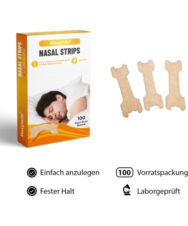 Maxymilo 100x Nose Plaster - Snoring Stopper Nose Strips for Better Breathing Sleep Aid & Sports - Skin Color 55x17mm - Buy Online on GoSupps.com