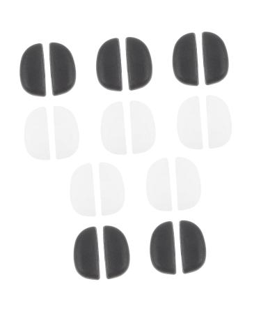 Goohochy 10 pairs of nasal pads insert anti-nose pillow soft foam-nose pads Self-adhesive glasses nose pad air chamber made of soft silicone half moon nostril