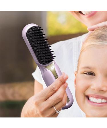 Cordless Hair Straightener Brush | Portable Ionic Straightening Comb with 3 Heating Settings | Perfect for Home Salon & Travel - Pink - Buy Online on GoSupps.com