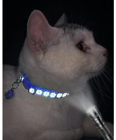 Taglory Reflective Cat Collar - Adjustable 2-Pack with Safety Clasp & Bell - Dark Blue 19-32cm - Perfect for Cats & Kittens - Buy Online on GoSupps.com