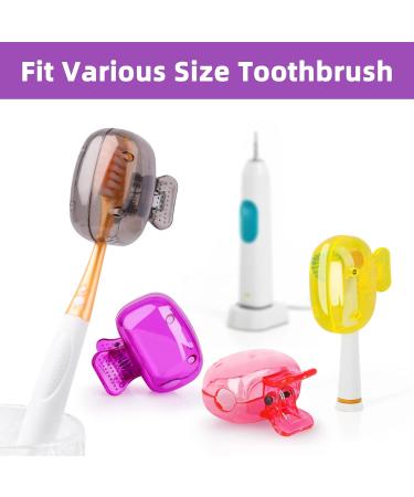Eaezerav 4 Pack Toothbrush Covers - Travel Toothbrush Protectors in Yellow, Purple, Pink & Grey - Buy Online on GoSupps.com
