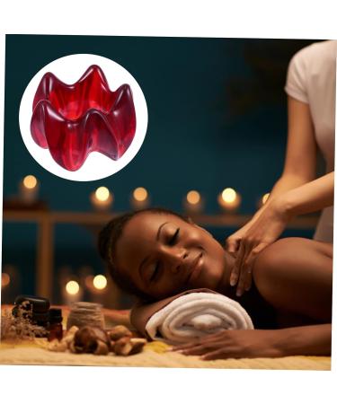 TOVINANNA Massage Tool Set - 2 PCS Deep Tissue Scraper & Body Massage Board for Muscle Relaxation - Flower Shape Resin Red  - Buy Online on GoSupps.com
