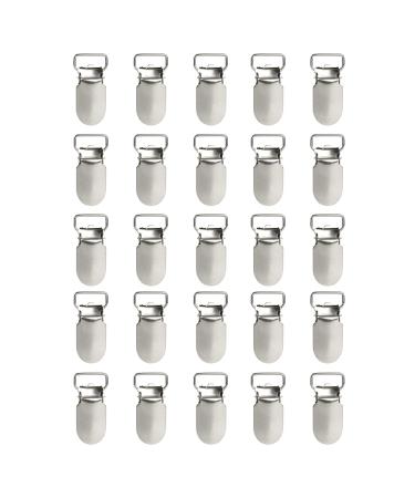 Andux 25 PC Pacifier Straps Clips for the production of the Pacifier Holder's bibs clips toys holder silver yjk-03 (1.5 cm long head)