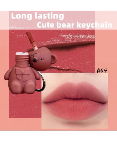 2 in 1 Keychain Bear Lipsticks Set | Matte Velvet Lipstick with Cute Bear Keychain | Beauty Makeup | A 2Pcs - Buy Online on GoSupps.com