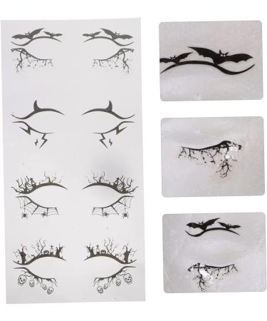 PLAFOPE 8 Pairs Halloween Eyeliner Stickers Halloween Face Tattoos Lace Stickers Eyeliner Tape Black Pvc - Buy Online on GoSupps.com