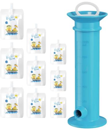 Fruit Squeeze Puree Filler | 7.32-inch Filler with Reusable Wrappers - Reusable Baby Food Bag Filler Solid Color Leak-Proof for Bags and Cases - Buy Online on GoSupps.com