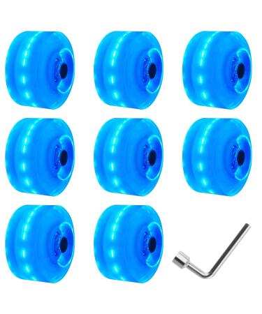 Mopoin 8 Pack 82A Roller Skate Wheels 32mm X 58mm Outdoor/Indoor Quad Roller Skate Wheels with ABEC-9 Bearing Durable Wear-Resistant PU Wheels Replacements Double-Row Roller Skating Accessories Blue