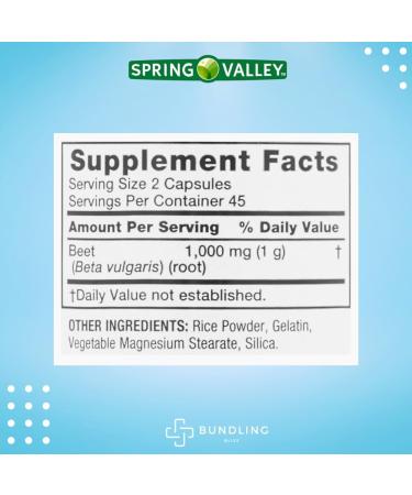 Spring Valley Beet Root 1000mg Dietary Supplement - 90 Count with 7 Day Pill Organizer | Fast International Shipping - Buy Online on GoSupps.com