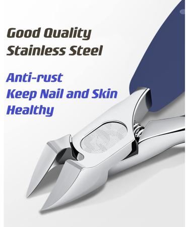 2 in 1 Manicure Tool Finger Nail Clippers with Nail File Dead Skin and Hangnail Trimmer Toenail Scissors Emery Board - Blue - Buy Online on GoSupps.com