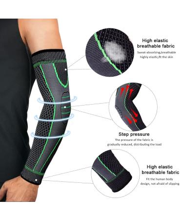 Compression Sleeve for Tendonitis 1 Pair Sports Arm Protection Elbow Support for Men and Women for Tennis Elbow Bodybuilding - Buy Online on GoSupps.com