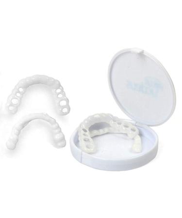 Frenzify 1 pairs cosmetic veneers lightening dentures Temporary prostheses upper and lower false teeth for plug in for men and women bad teeth
