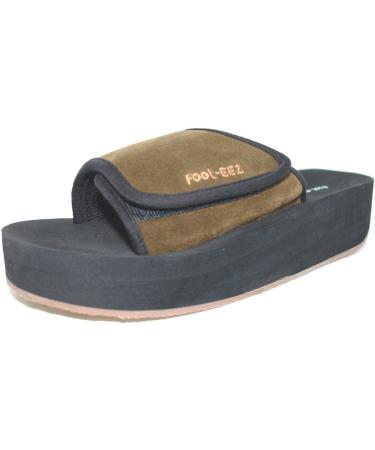 Foot-EEZ Brown & Black Unisex Diabetic & Pain-Relief Adjustable Sandals - Size Mens 12 / Women 11 - Buy Online on GoSupps.com