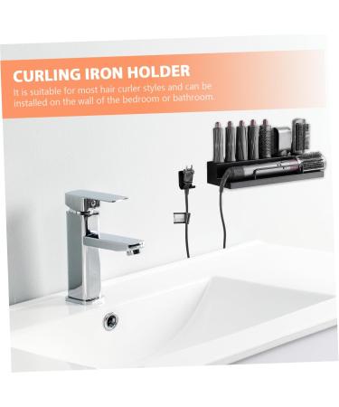 HAPINARY Curling Iron Rack Curler Wall Rack Salon Curlers Holder Blow Dryer Stand Stainless Steel Black - Buy Online on GoSupps.com