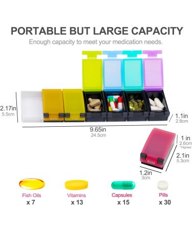 Silicone Arthritis-Friendly Pill Box | Unbreakable Weekly Organizer | 100% Food-Grade Silicone | Non-Slip Case for Daily Use - Buy Online on GoSupps.com