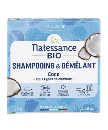 Natessance Organic Coconut Solid Shampoo & Conditioner 65 g