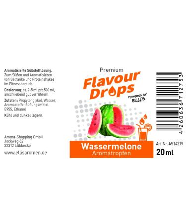 Buy Sugar-Free Watermelon Flavour Drops - Elli's Flavours | Enhance Your Food & Drinks - Buy Online on GoSupps.com