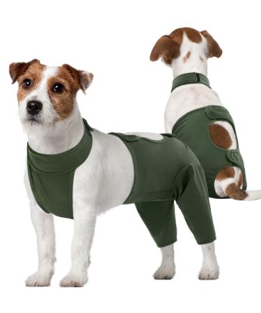 Kuoser dog body after op dog body after op body for dog castration male bitch recovery suit dog anti-wound licking op body dogs e-collar alternative for dogs dog lens protection bodysuit xs green green